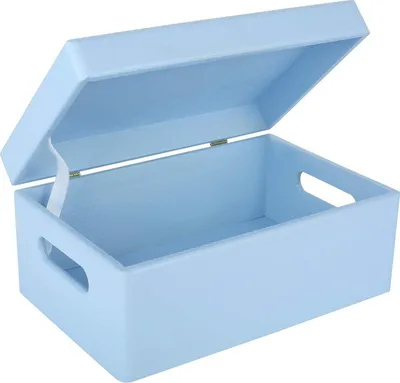 Immagine prodotto di Creative Deco Grande Azzurra Scatola in Legno Porta Oggetti 30x20x14cm | Coperchio, Maniglie | Contenitore per Decorare Cassetta Attrezzi Portagiochi