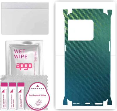 Produktbild von apgo Rückseite + Seiten Schutzfolie, Skin, kompatibel mit OnePlus 10 Pro, Hinten Displayschutzfolie aus Vinylfolie, kratzfest, einfache Montage - Kohlenstoff-Chamäleon CAKA1