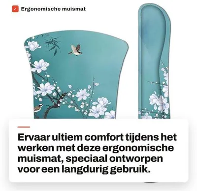 Productafbeelding van Muismat Ergonomisch - Muismat met Polssteun - Antislip Onderkant - Traagschuim - Handsteun - Comfortabel Gebruik