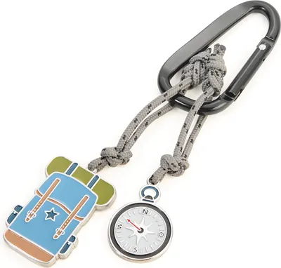 Produktbild von TROIKA Schlüsselanhänger mit Kompass, Kletterseil, Karabiner und Rucksack, Outdoor, mehrfarbig