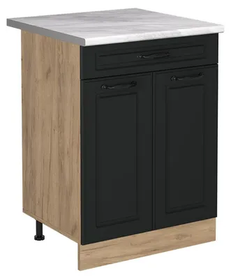 Productafbeelding van Keukenonderkast Vicco R-Line Antraciet landelijk/Goudkleurig Eiken 60 cm met lade marmer werkblad, Model 61187