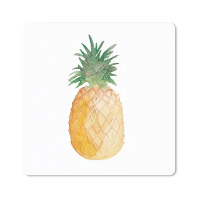 Produktbild von MuchoWow® Mauspad Mousepad Ananas - Aquarellfarbe - Weiß 30x30 cm - Mousepads - Maus Mat - Pad - Mausunterlage - Gaming