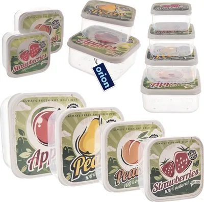 Zdjęcie produktu dla Orion pojemnik na żywność lunch box lunch box plastikowy pojemnik na żywność 4 szt.