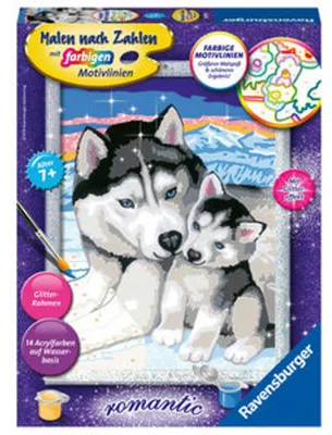 Immagine prodotto di Ravensburger Malen nach Zahlen Husky Kuss, Mal-Set für Kinder, 28479