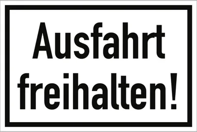 Produktbild von Dreifke® Schild Ausfahrt freihalten Alu 20 x 30 cm (Parkverbot, Halteverbot) ...