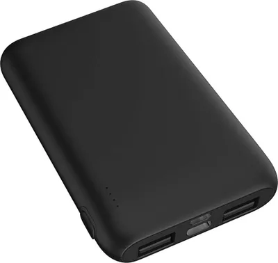 Immagine prodotto di WOW, Powerbank a ricarica rapida da 10000mAh USB-A + USB-A + USB-C con cavo USB-A /USB-C, nero