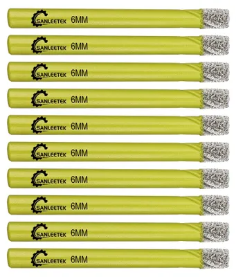 Obrázek produktu pro Sada 10 diamantových vrtacích korunek pro suché vrtání, průměr 1/4" (6 mm)