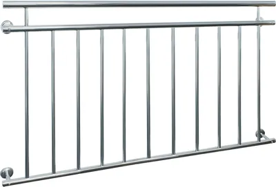 Produktbild von ECD Germany Französischer Balkon, 90x156 cm, mit 11 Füllstäben, glänzend, Balkongeländer aus Edelstahl