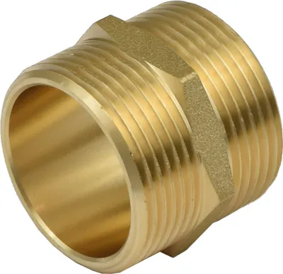Produktbild von Agora-Tec®  Messing Doppelnippel 1 1/4 Zoll AG/AG (41,9mm)