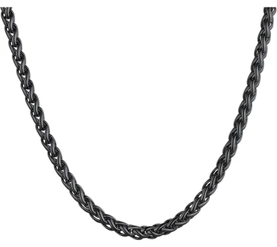 Produktbild von Weizenkette Edelstahl Schwarz 6mm Breit 66cm