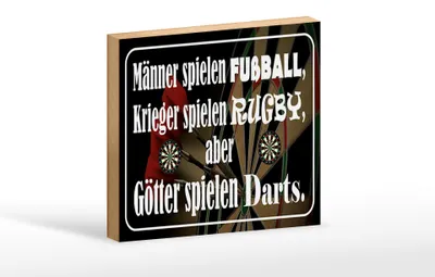 Produktbild von Holzschild Spruch 18x12cm Männer Fußball aber Götter Darts
