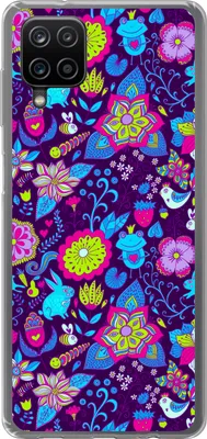 Produktbild von MuchoWow® Handyhülle Schutzhülle Hülle für Telefoonhoesje Samsung Galaxy A12 Mädchen - Kaninchen - Rosa - Muster - Mädchen - Kinder - Kinder Silikon Softcase Handy Hülle - Bild