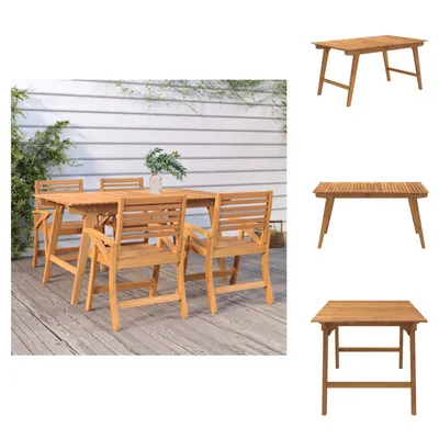 Immagine prodotto di vidaXL Tavolo da giardino 150x90x75 cm in legno massiccio di acacia - Tavoli da giardino