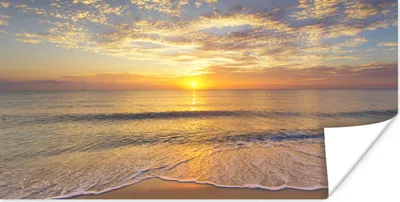 Produktbild von MuchoWow® Poster Strand - Sonnenuntergang - Meer 40x20 cm - Poster für die Wand - Poster Schlafzimmer