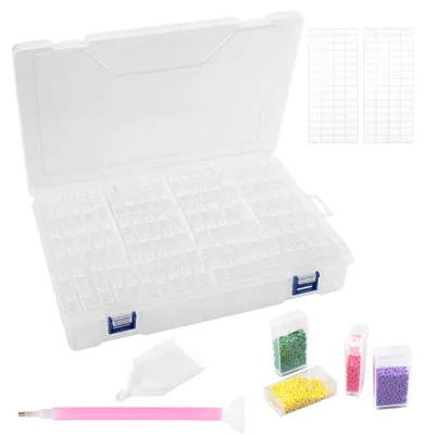 Obrázek produktu pro Krabice s příslušenstvím pro výšivky s diamanty Kiperline, 124 kusů, úložný box pro 5D výšivek s diamanty