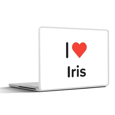 Produktbild von MuchoWow® Laptop Aufkleber Sticker Cover Ich liebe - Iris - Mädchen 32.5x23.5 cm - Sticker für Laptop - Selbstklebend