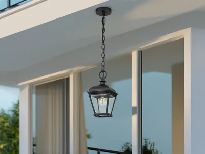 Produktbild von LED Outdoor Hängelampe, Ketten-Laterne im Landhausstil für Terrasse & Balkon