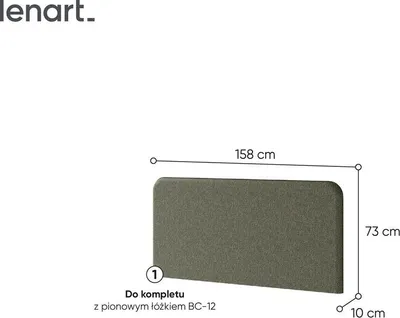Produktbild von Kopfteil BC-17 für Schrankbetten BC-12 160 cm Polsterkopfteil grün Lenart