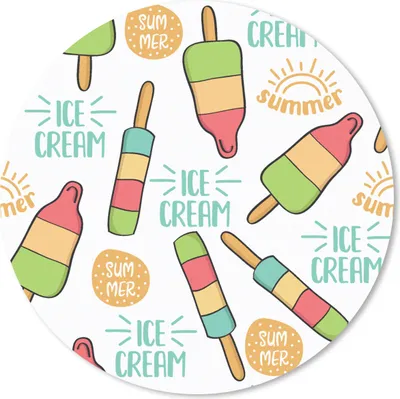 Produktbild von MuchoWow® Mauspad Mousepad Eiscreme - Sommer - Muster 20x20 cm - Mousepads - Maus Mat - Pad - Mausunterlage - Schreibtischmatte