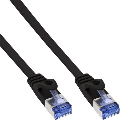 Produktbild von InLine Patchkabel flach, U/FTP, Cat.6A, schwarz, 10m, 10 m, Cat6a, U/FTP (STP), RJ-45, RJ-45, Schwarz