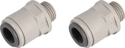 Zdjęcie produktu dla John Guest adapter 1/4 cala (6,35 mm) węże 3/8 cala (9,525 mm) złącze męskie Mannlich PI011212S, 2 szt.