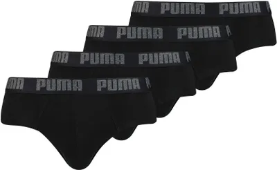 Produktbild von PUMA Herren Slips - 4er Pack Basic Brief, Everyday, ECOM Schwarz L