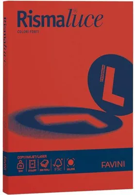 Produktbild von Favini Rismaluce Druckerpapier A4 (210x297 mm) 100 Blätter Rot