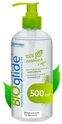 Produktbild von JOYDIVISION Original BIOglide Gleitgel neutral 500 ml | Bio Gleitmittel 100% Natürlich & Vegan | Wasserbasiertes | Für Latexkondome geeignet