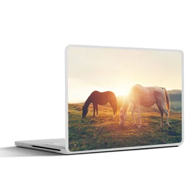 Produktbild von MuchoWow® Laptop Aufkleber Sticker Cover Pferde - Sonne - Tiere 40x30 cm - Laptop Dekoration - Selbstklebend