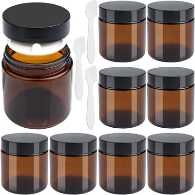 Imagen del producto de Envases de vidrio ámbar de 100 ml, paquete de 8 unidades
