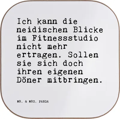 Produktbild von Mr. & Mrs. Panda Untersetzer für Gläser Ich kann die neidischen... - Weiß - Geschenk, Fitness, Spruch Sprüche Weisheiten Zitate Lustig Weisheit Worte, Coaster, Tassen