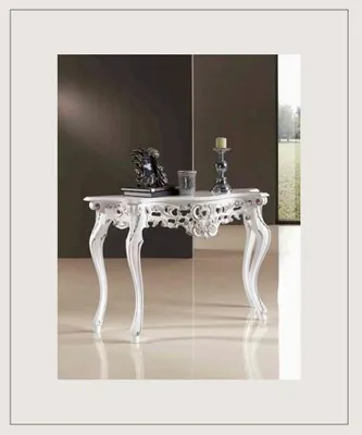 Productafbeelding van Designer Luxus Konsole Tisch Konsolen Tische Holz Design Silber Klassischer