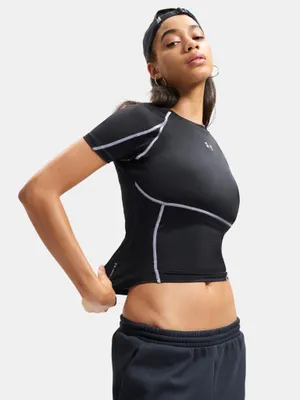 Produktbild von Under Armour HeatGear Elite Kurzarm-T-Shirt für Damen XS
