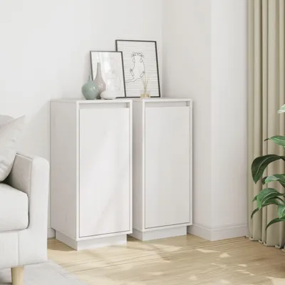 Obrázek produktu pro vidaXL Příborníky 2 ks. Bílé 31,5x34x75 cm Borovicový masiv
