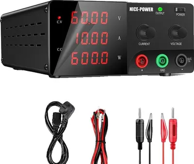 Obrázok produktu pre Napájací zdroj, nastaviteľné výstupné napätie, nezávislý spínač, 60V10A čierny, 220V-a