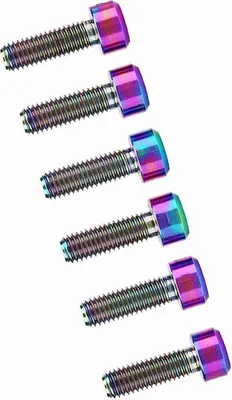 Obrázok produktu pre Cyklistické skrutky M5x16 mm - sada 6 kusov, titánová zliatina, na stabilné upevnenie predstavca bicykla, ideálne pre horské bicykle (viacfarebné)