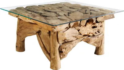 Produktbild von Tisch mit Glasplatte 80cm Holz Glas Design Tisch Modern Wohnzimmer JETZT KAUFEN