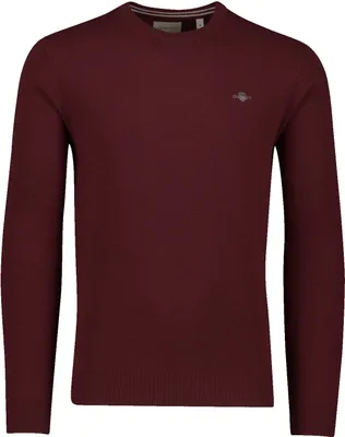 Image de Gant Pull col rond rouge uni 100% Laine