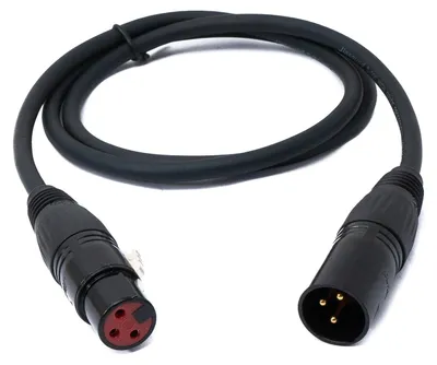 Produktbild von SYSTEM-S Audio Kabel 100 cm XLR 3 polig Stecker zu Buchse AUX Adapter in Schwarz