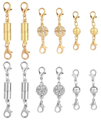Magnetische Sieradenverschlüsse, 12 Stück, Gold/Silber, Kugel & Zylinder