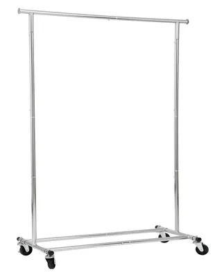 Image de Porte-vêtements sur roulettes, pliable, capacité de charge de 110 kg, en chrome, pour vêtements