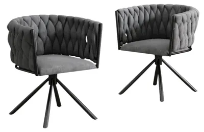 Zdjęcie produktu dla Krzesło do jadalni - zestaw 2 sztuki - krzesło obrotowe - krzesło - wygodne krzesło - ergonomiczny design - funkcja obrotu o 360°