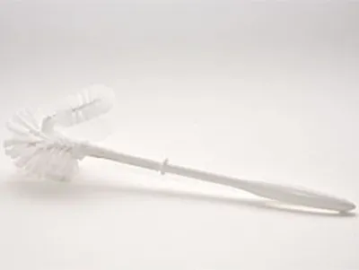 Produktbild von Toilettenbürste mit Randreiniger, weiß, Griff 27cm, Kopf ca. 10 cm