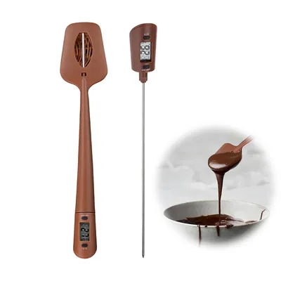 Produktbild von Lebensmittelthermometer mit Silikonspatel – Sofortmessung für Sirup, Schokolade, Milch & n