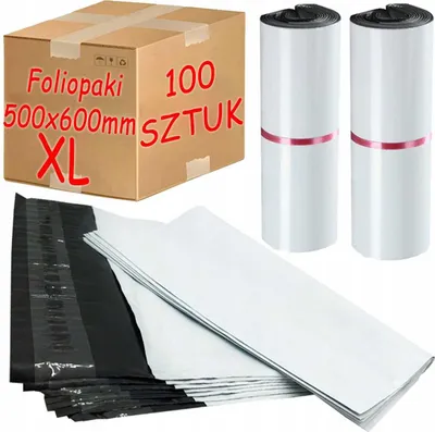 Zdjęcie produktu dla Foliopaki Kurierskie Białe XL 500x600mm - 100 szt.