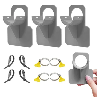 Immagine prodotto di Supporti per tubi per piscina, confezione da 4, grigi, da 30-37 mm, in ABS