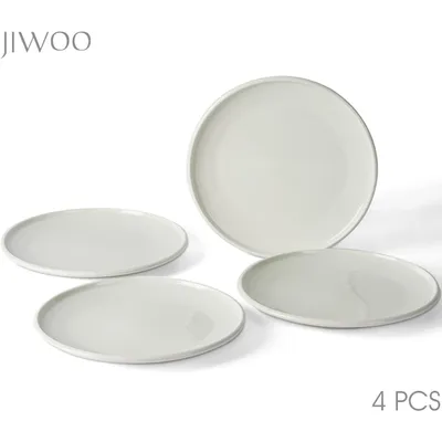 Produktbild von Teller set 4er Ø25,2 cm Keramik Speiseteller Dessertteller Steakteller Flachteller set für 4 Personen Plate Mikrowellen- und Spülmaschinenfest