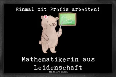 Produktbild von Mr. & Mrs. Panda Türvorleger Mathematikerin Leidenschaft 40 x 60 cm - Schwarz - Geschenk, fußmatte, Master, Witzig, Schmutzfangmatte, Spruch, Schmutzmatte, Lustig