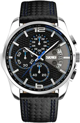 Produktbild von Watch Herren-Armbanduhr, modisch, großes Zifferblatt, Edelstahl, wasserdicht, leuchtend, analog, Quarzuhr, Tag, Datum, Luxus, Business