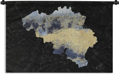 Produktbild von MuchoWow® Wandteppich Wandbehang Karte - Belgien - Delfter Blau 90x60 cm Tapisserie Dekoration Wandtuch - Wandskulpturen - Bildteppich